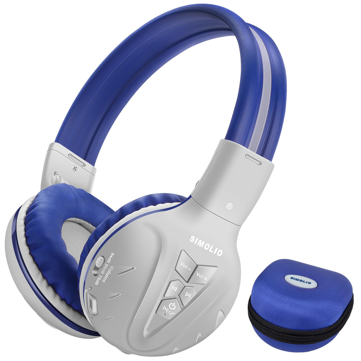 SIMOLIO kids Bluetooth headphones with adjustable headband for comfortable listening