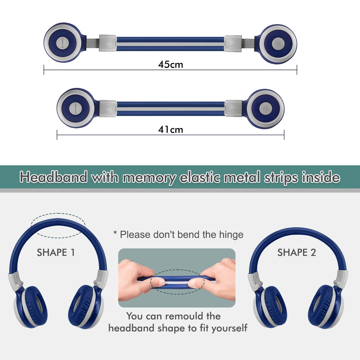 SIMOLIO Kids headphones foldable design fits backpacks and travel plans.