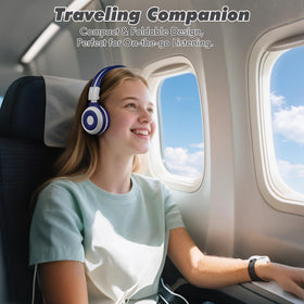 SIMOLIO Kids headphones with HD mic for hands-free calls and classes.