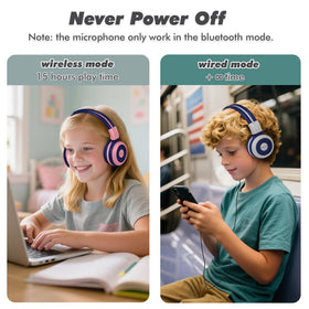 SIMOLIO Kids Headphones with HD mic for calls and online classes