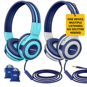 SIMOLIO headphones front view showing comfortable ear cushions and foldable frame benefit