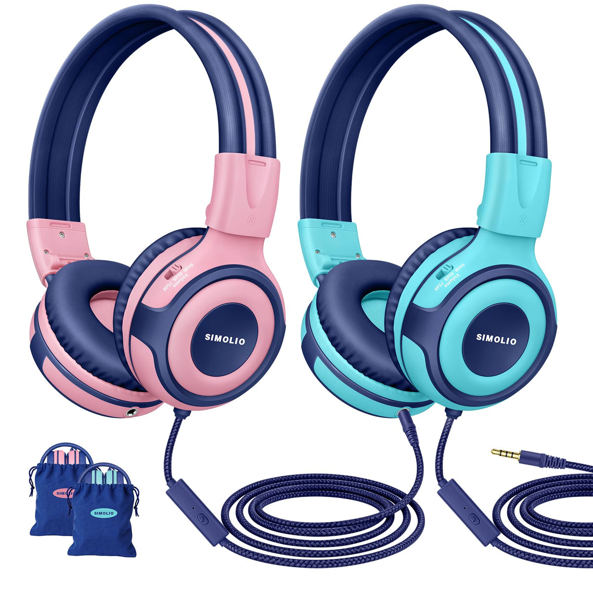 SIMOLIO Manyshare headphones with share port for group listening in classrooms