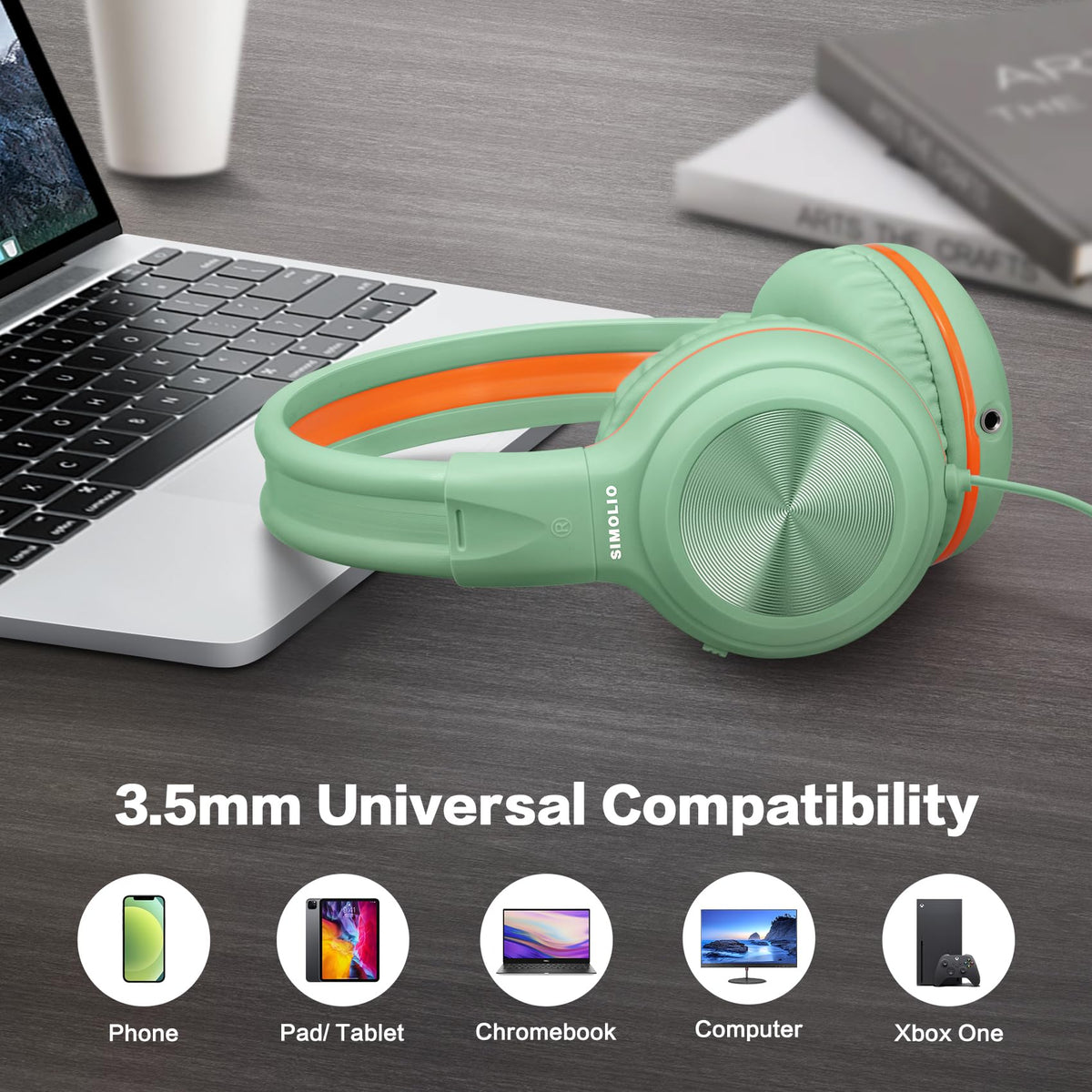 SIMOLIO Manyshare compatible with 3.5mm jacks for broad device compatibility.