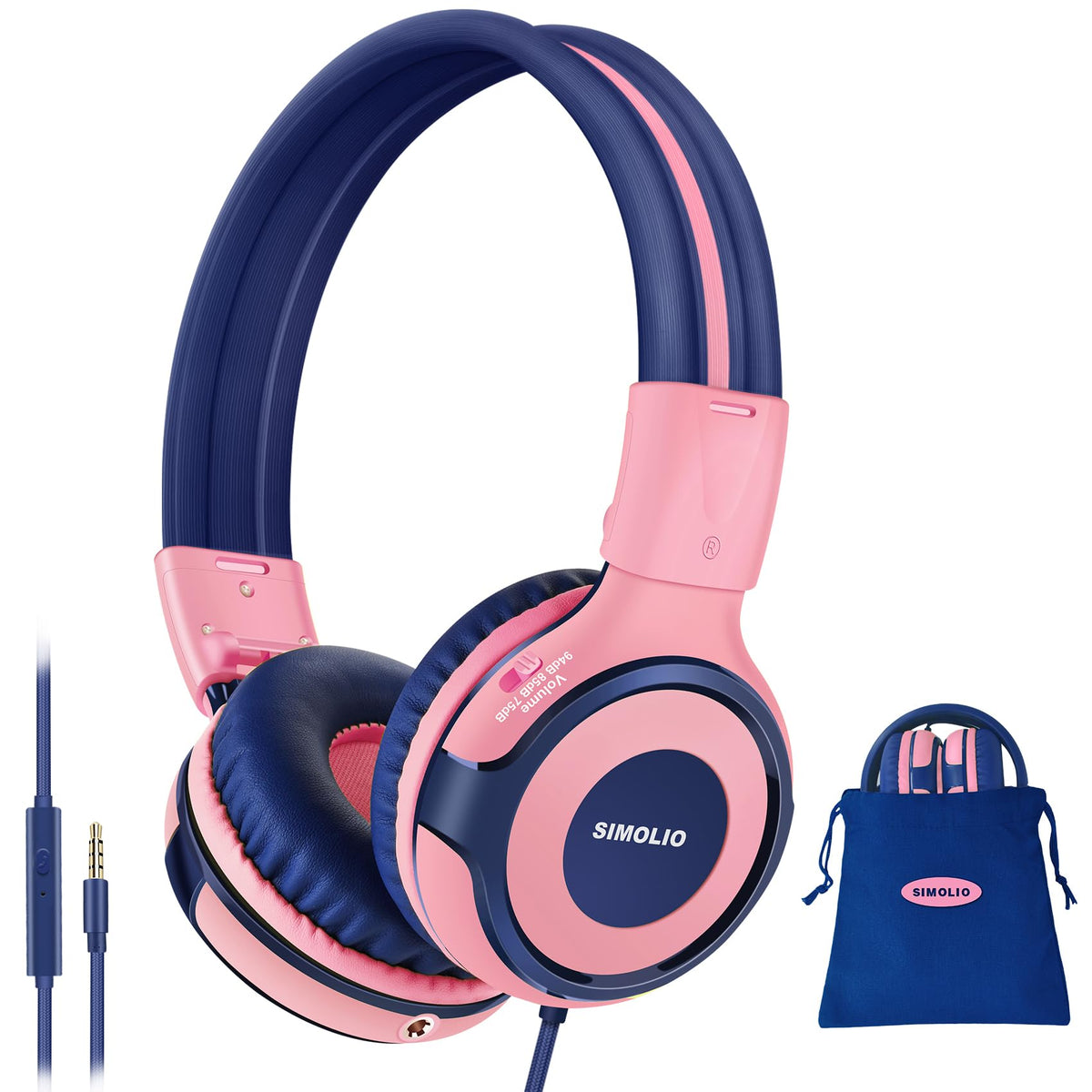 SIMOLIO Manyshare Series kids headphones share port close-up for group listening