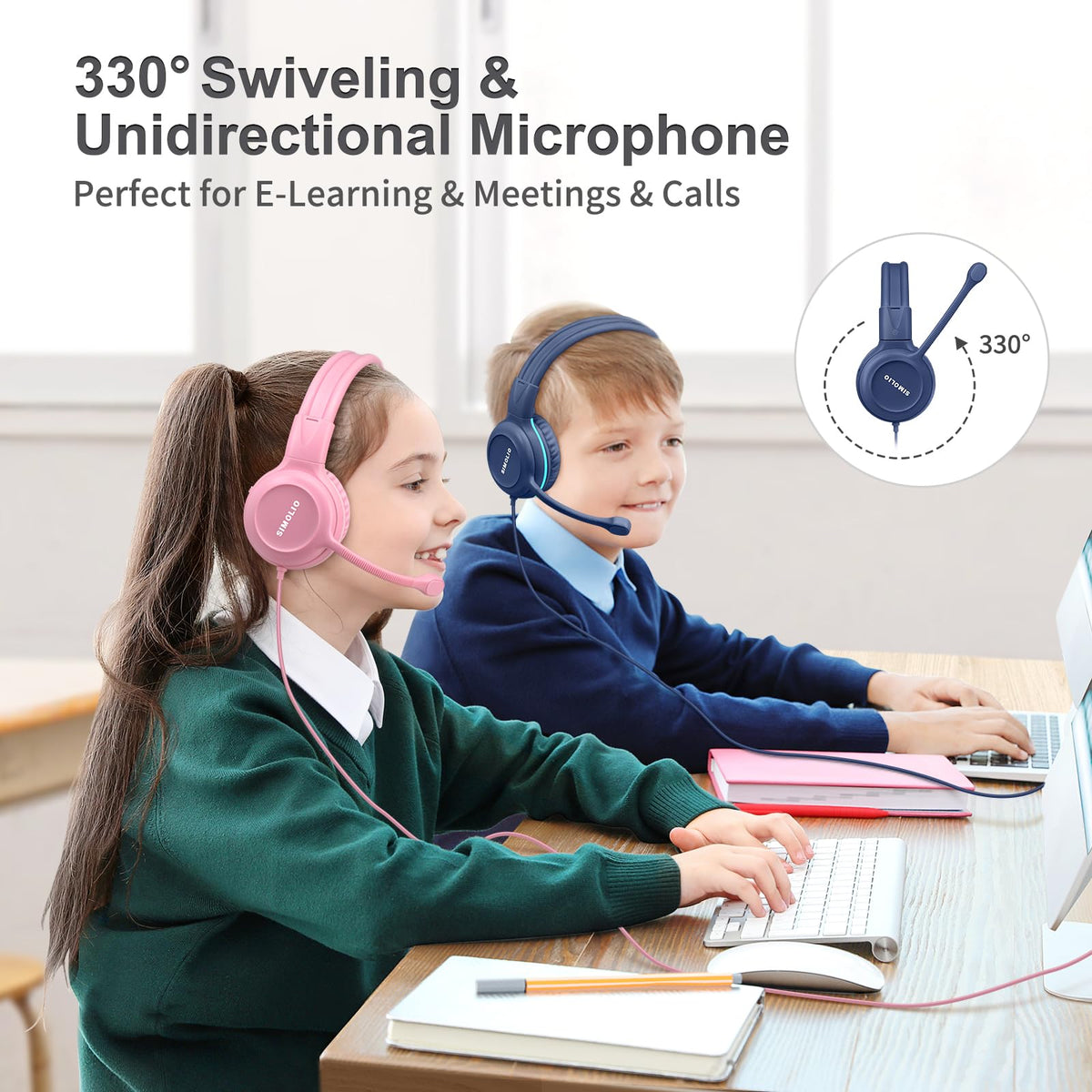 SIMOLIO close-up of flexible boom microphone delivering clearer voice pickup