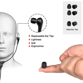 SIMOLIO SM-901TV anti-drop earbud design ensuring secure fit during movement.