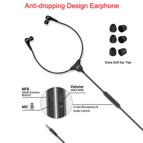 SIMOLIO SM-901TV inline mic and control close-up for hands-free calls.