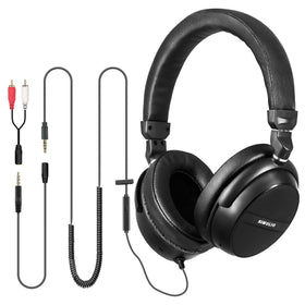 SIMOLIO SM-906TV long cord headphones shown for comfortable TV listening from a distance