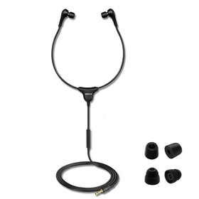 SIMOLIO stereo headset with mic and 4.9ft cable for precise PC transcription