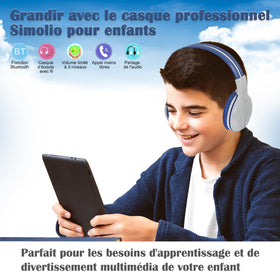 Volume limiter options 75/85/94dB on SIMOLIO kids headphones