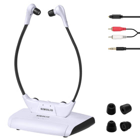 SIMOLIO wireless TV headphones with clarified dialog for easier listening