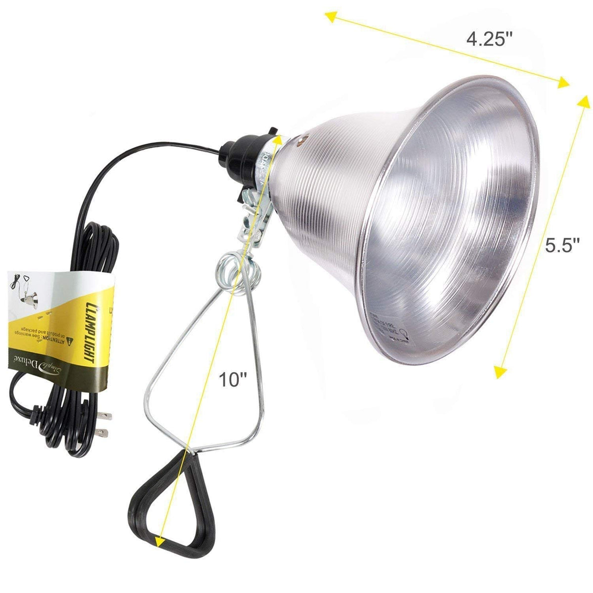 Simple Deluxe clamp lamp showing the 360-degree adjustment joint for precise lighting.