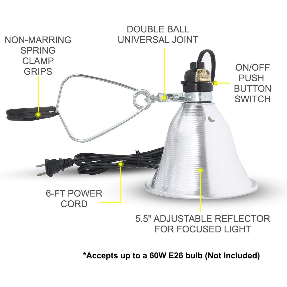 Simple Deluxe two-pack clamp lights highlighting durable aluminum reflectors.