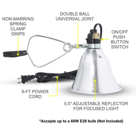 Simple Deluxe two-pack clamp lights highlighting durable aluminum reflectors.