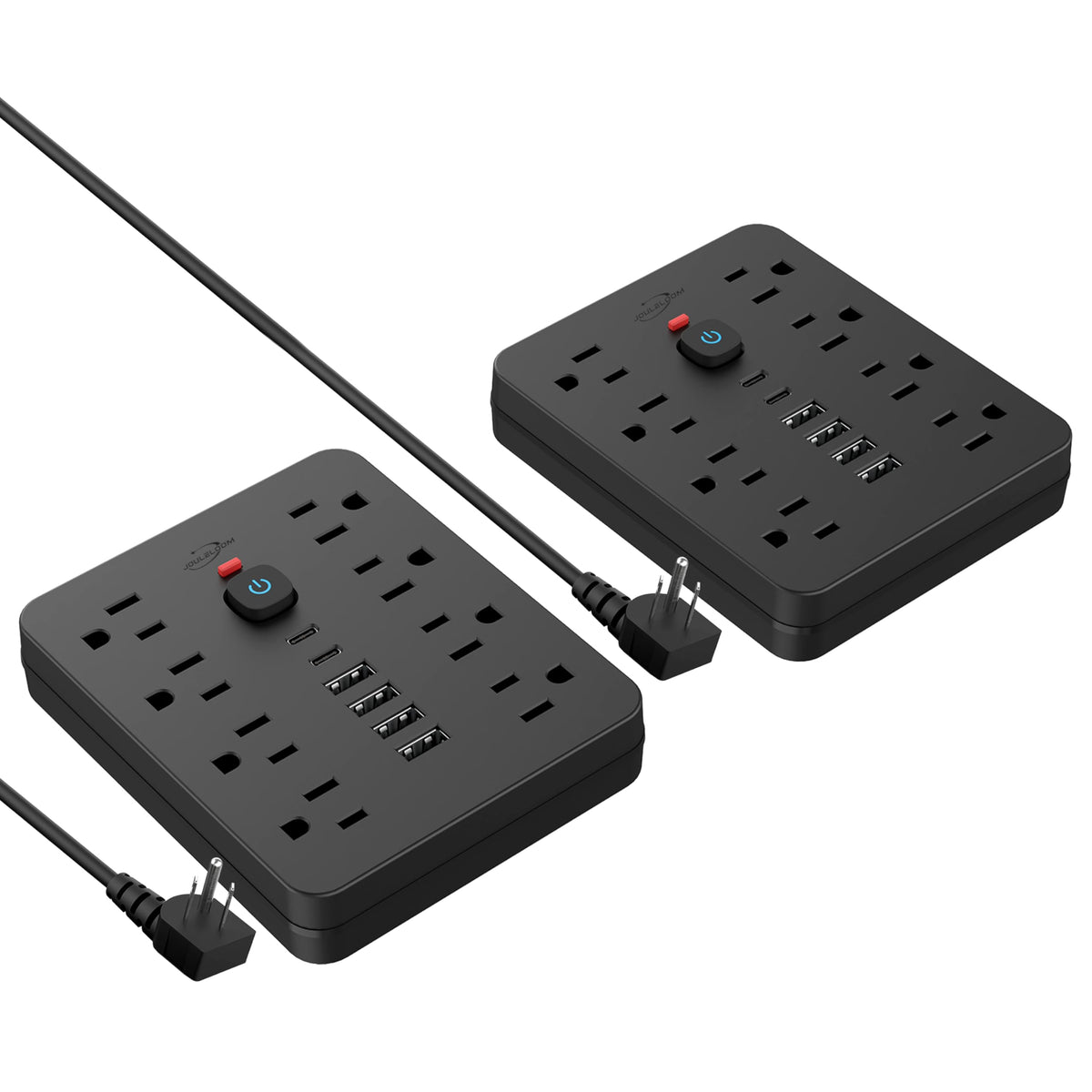 Simple Deluxe JouleLoom power strip showing 8 outlets for organized device charging.