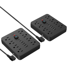 Simple Deluxe JouleLoom power strip showing 8 outlets for organized device charging.