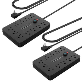 Simple Deluxe JouleLoom power strip with 11 outlets for multitasking devices.