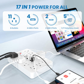 Simple Deluxe JouleLoom USB-C ports deliver fast charging for phones and tablets.