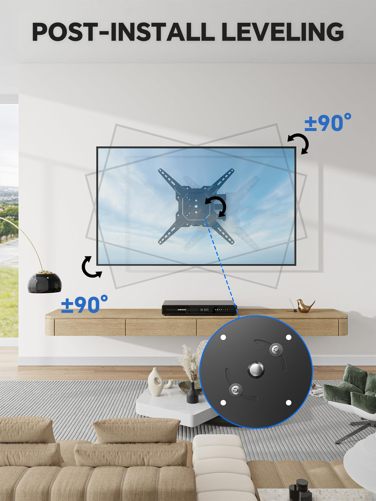 Simple Trending steel construction prioritizes durability for long-lasting TV mounting.