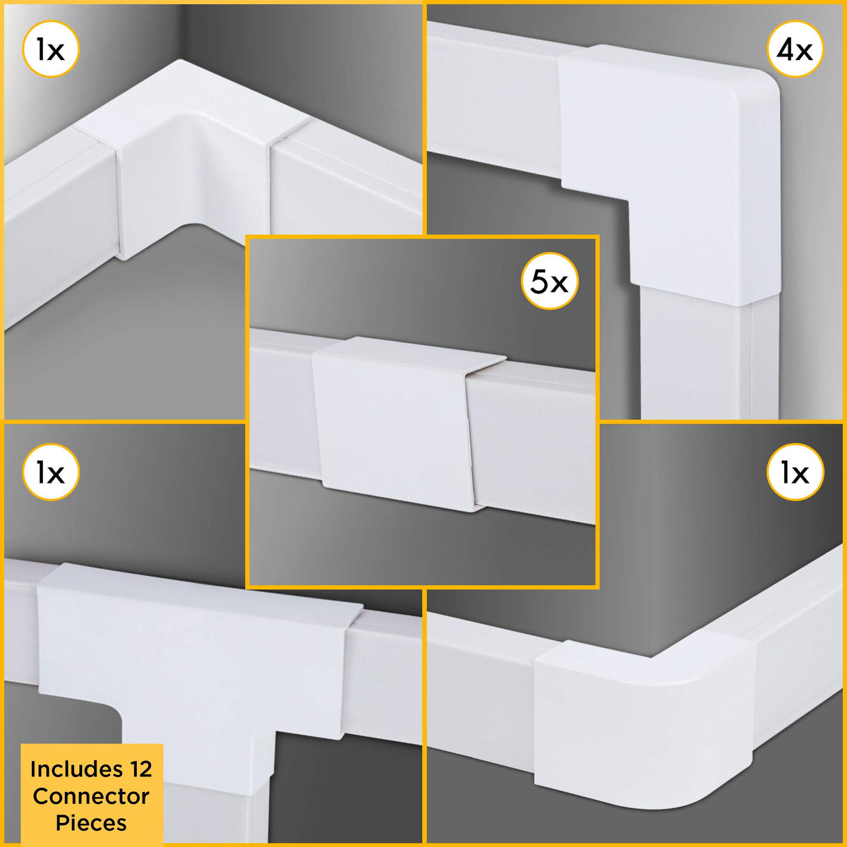 SimpleCord corner connector detail demonstrating clean cable direction change