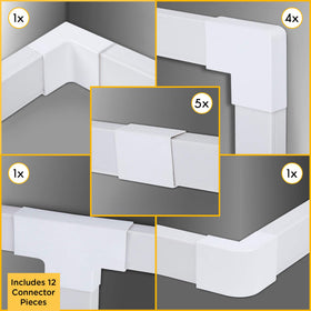 SimpleCord corner connector detail demonstrating clean cable direction change