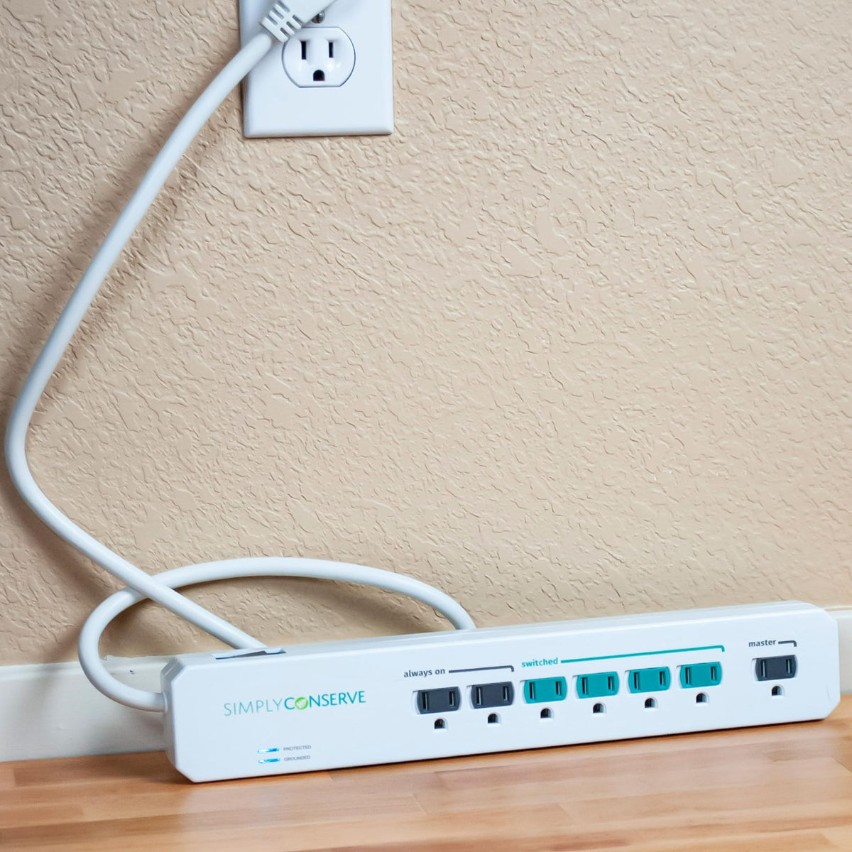 Simply Conserve SC73T1 home office setup demonstrates practical power management in daily use