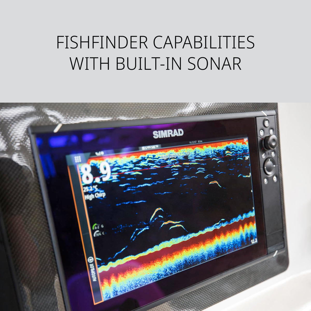Simrad NSS9 evo3S StructureScan 3D shows underwater structures clearly