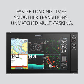 Simrad NSS9 evo3S SolarMAX IPS display remains legible in bright sun.