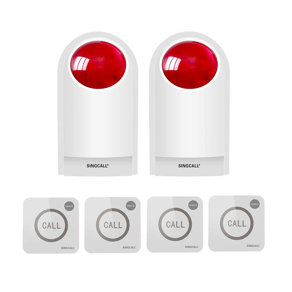 SINGCALL strobe siren front panel with bold visual alert.