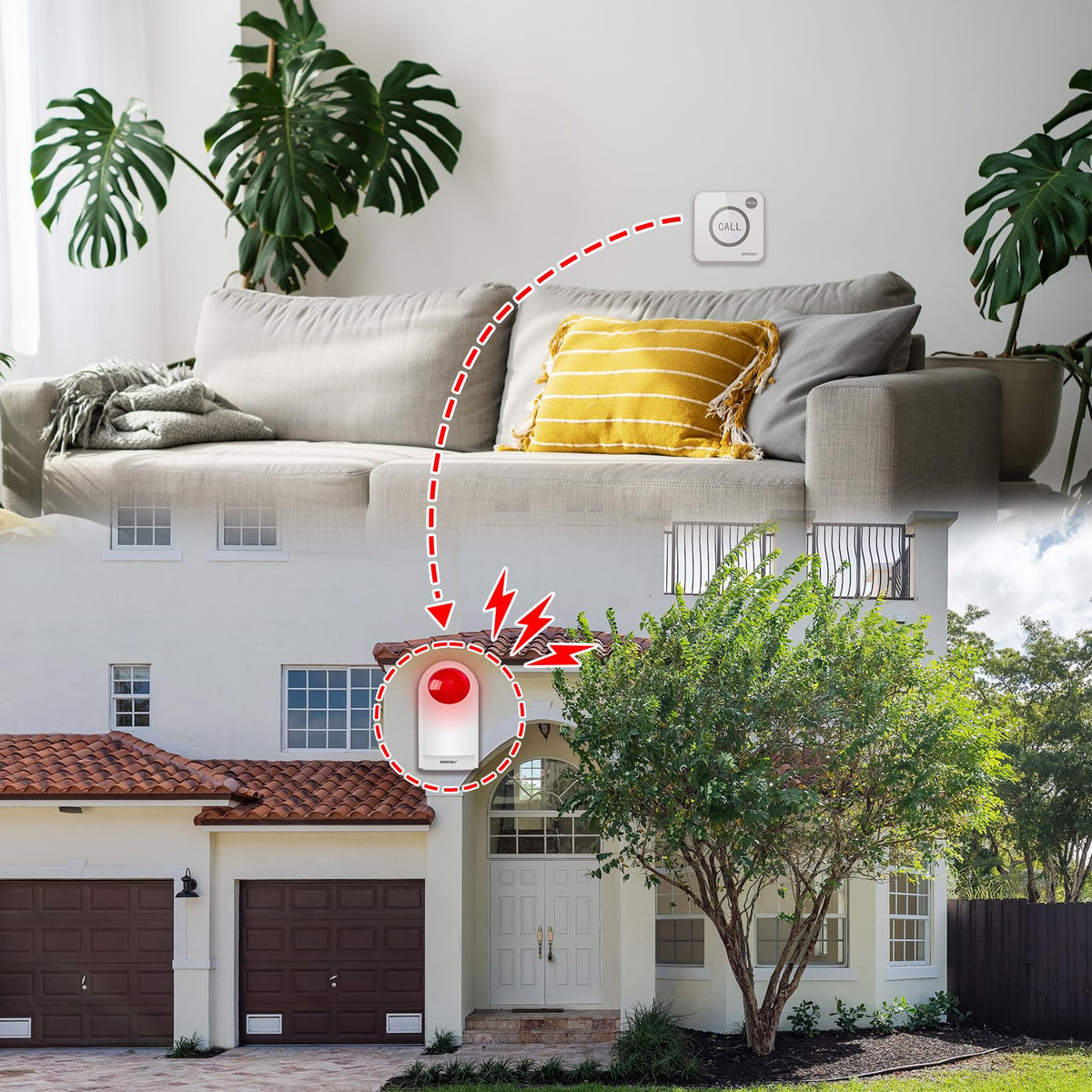 SINGCALL waterproof 360-degree housing protects against weather.