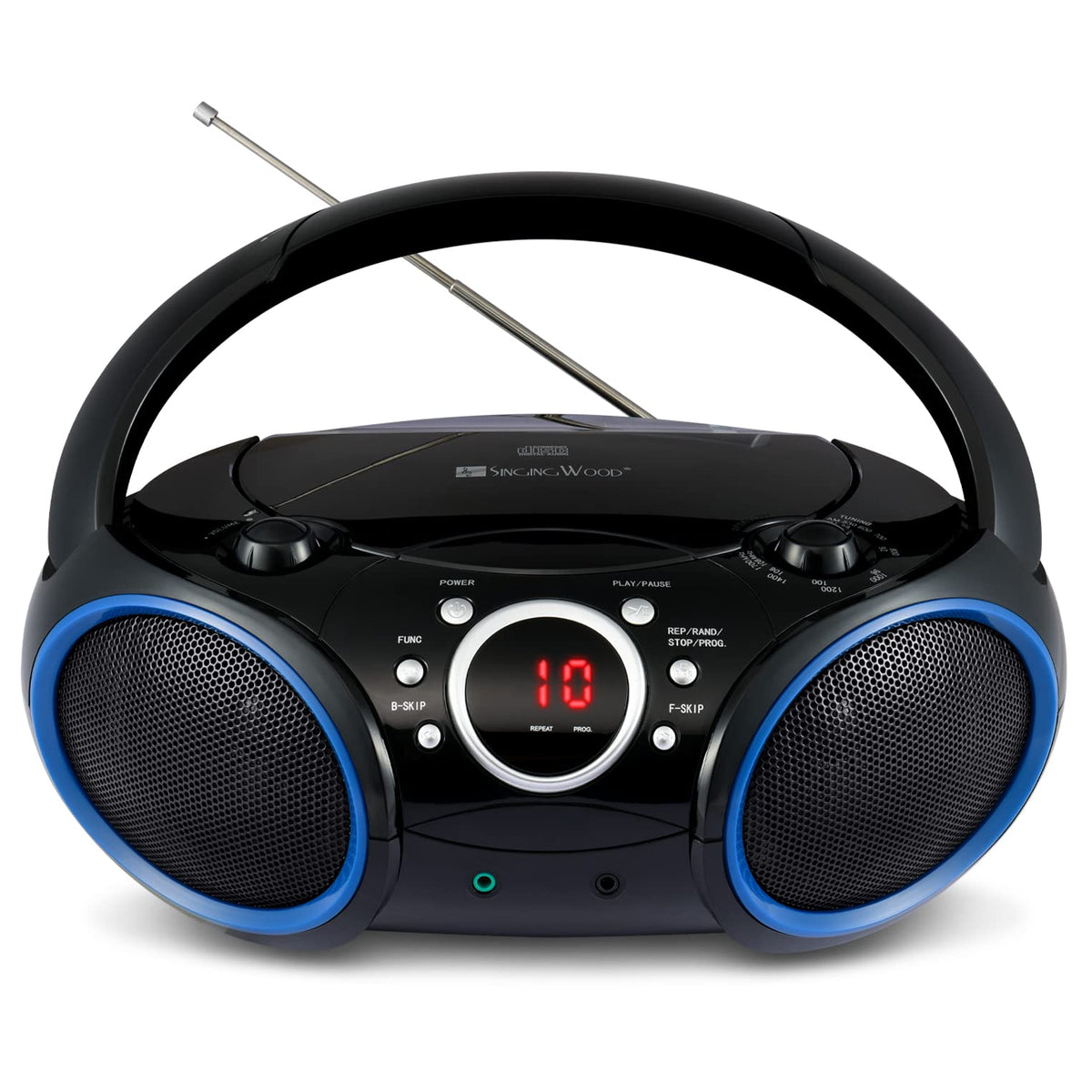 SINGING WOOD front view showing speakers and radio for versatile listening