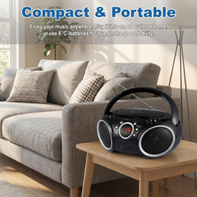 SINGING WOOD side view with folded handle for compact, portable carrying