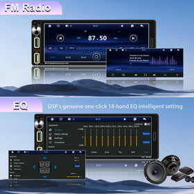Single Din Car Stereo connected to backup camera showing night-vision parking clarity