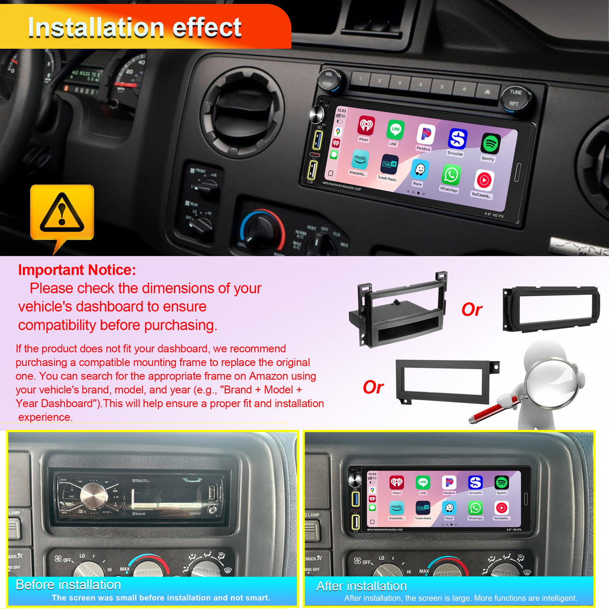 Single Din Car Stereo installed in car dashboard demonstrating modern upgrade benefit