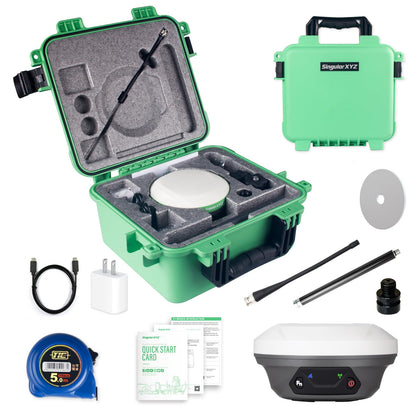 SingularXYZ E1 base station hardware shown for field-grade stability in tough conditions.