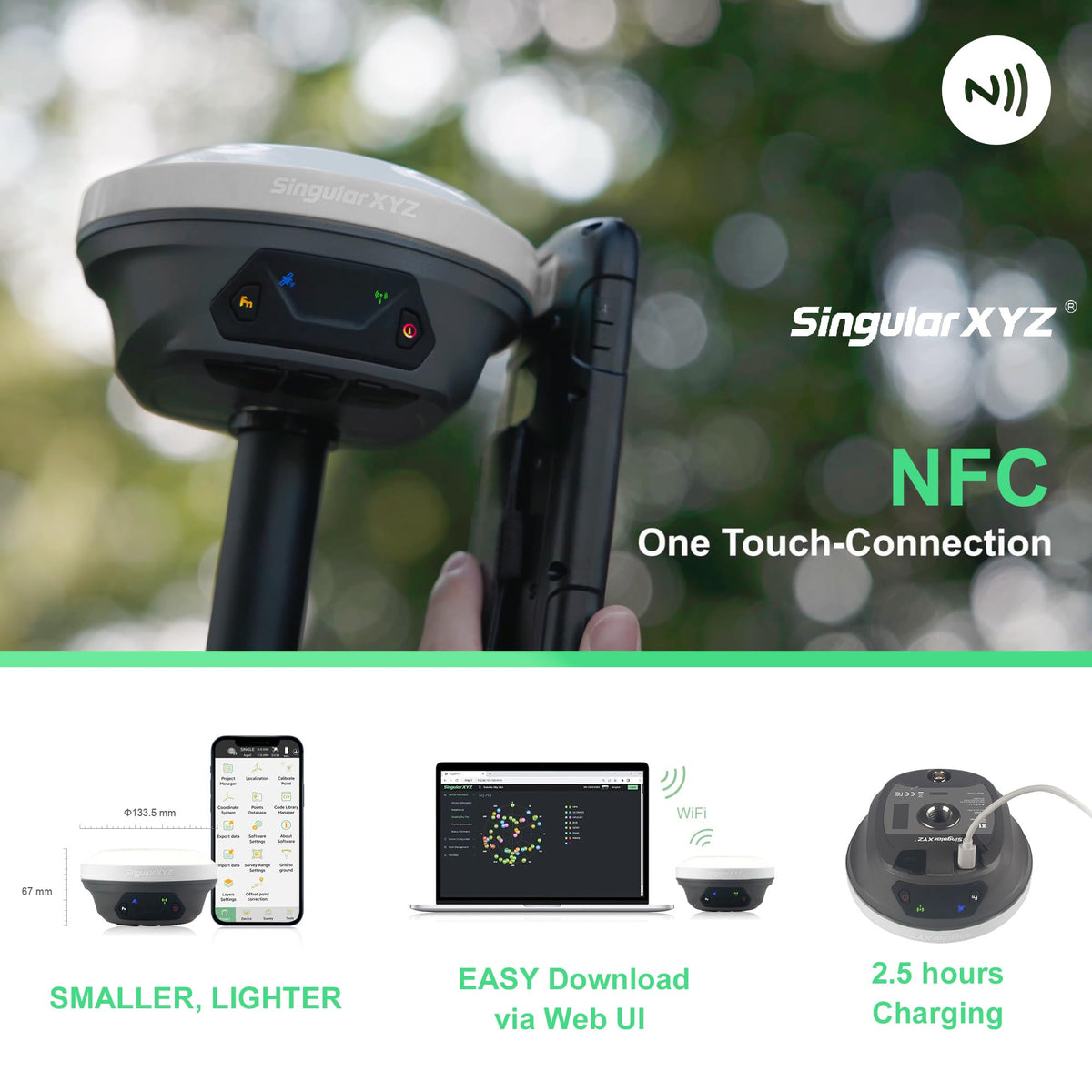 SingularXYZ E1 Type-C fast charging for long deployments