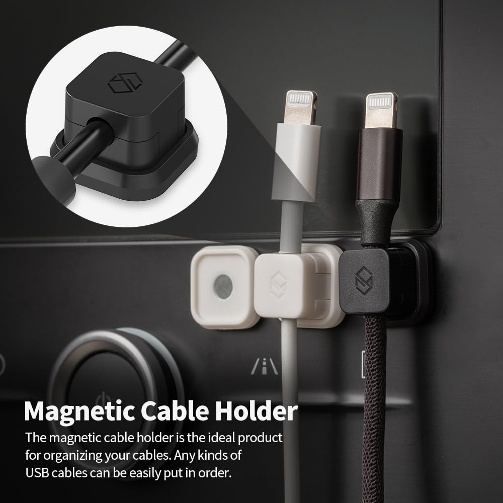 Sinjimoru cable holder for desk helps organize a clutter-free workspace.