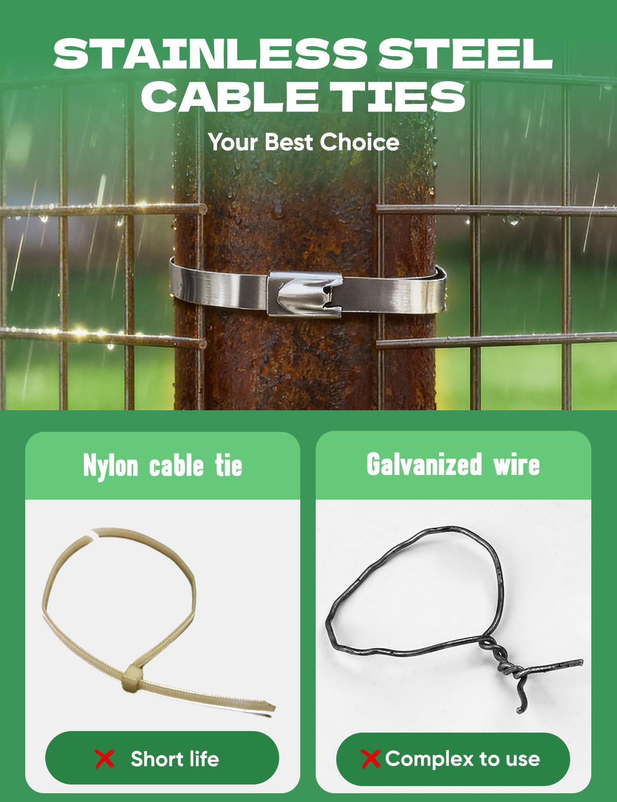 Sinlon 11.8-inch ties provide ample coverage for large backyard projects.