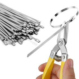 Sinlon heavy-duty zip ties UV-resistant 304 stainless steel for outdoor durability.