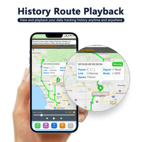 SinoTrack app screenshot with SinoTrack ST-901L live map showing instant location benefit