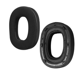 Close-up of SINOWO ear pads with memory foam and cooling gel core for comfort.
