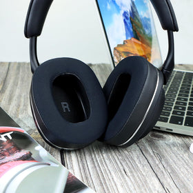 SINOWO ear pads installed on headphones for a refreshed, snug fit.