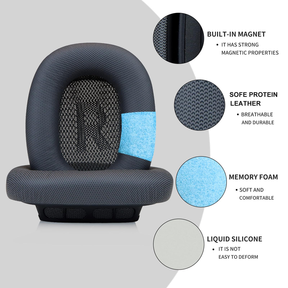 Easy installation of Sinowo cushions onto AirPods Max cups