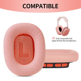 SINOWO pink AirPods Max cushions shown from the side for a slim fit.