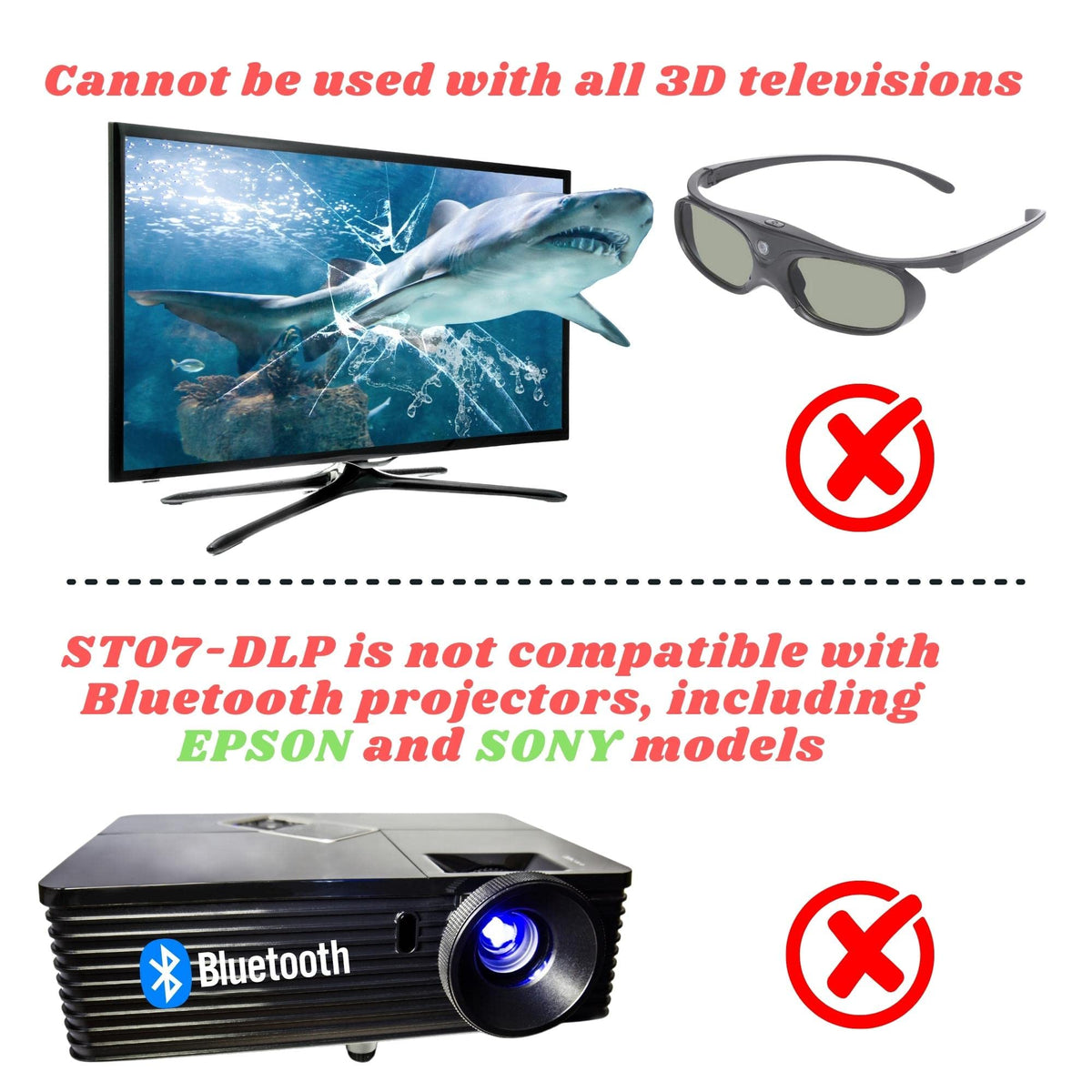 Sintron worn in front of DLP projector showing easy auto-sync benefit