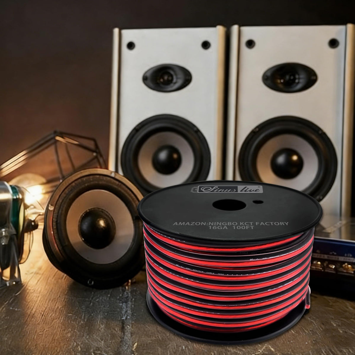 Sinus Live speaker wire banana plug connection enables easy speaker setup.