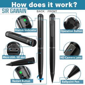 SIRGAWAIN pen on office desk demonstrating natural placement for meeting capture