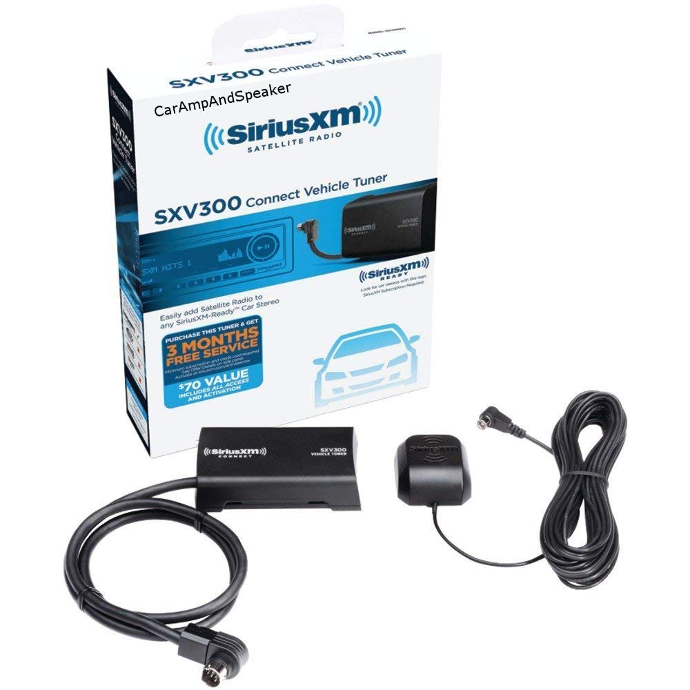 SiriusXM SXV300V1 tuner front view showing ports and easy integration benefit