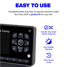 SiriusXM Onyx EZR dash-mount setup for easy in-car installation.