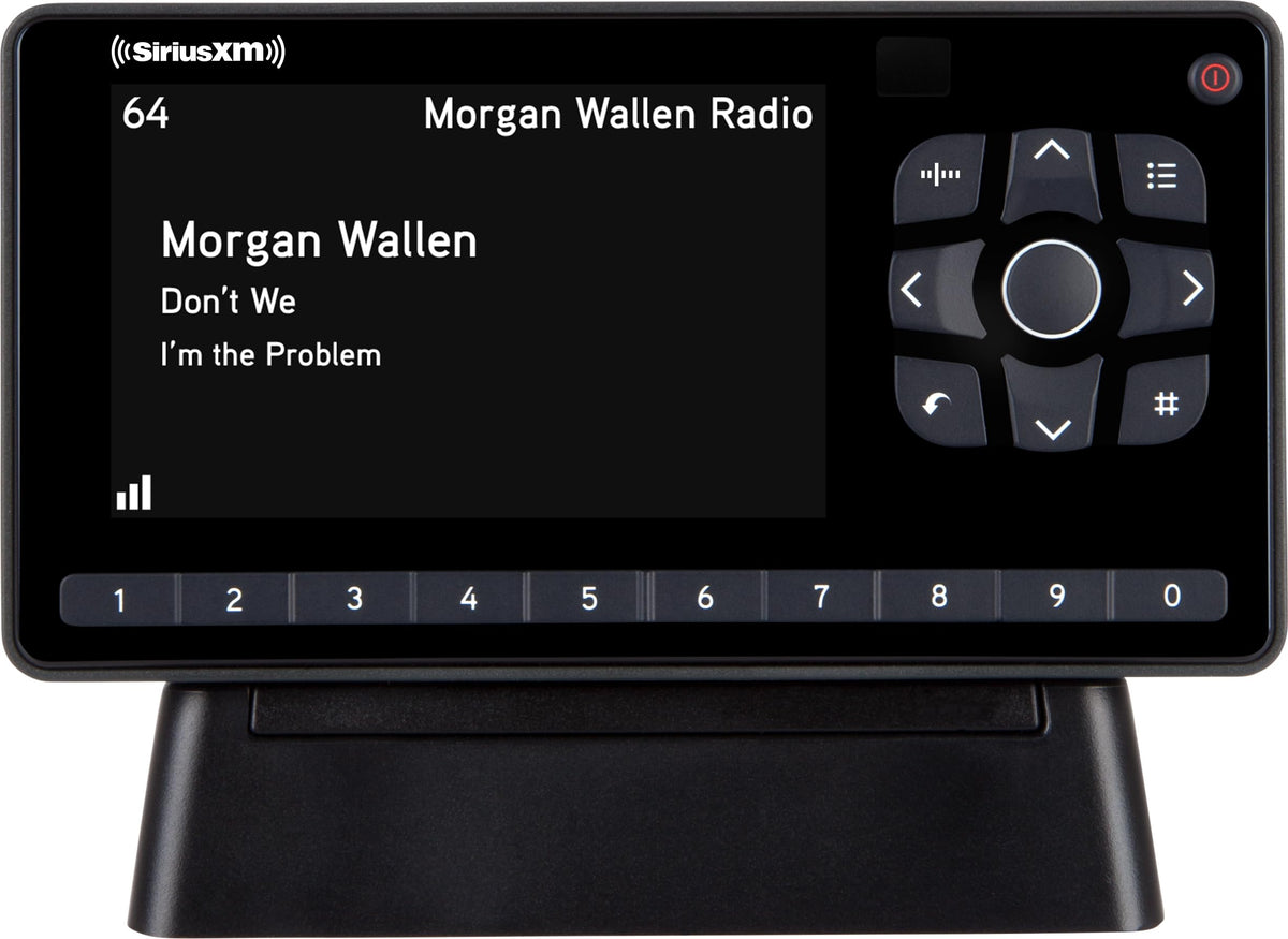 SiriusXM Onyx EZR front display in home kit setup for clear at-a-glance status.